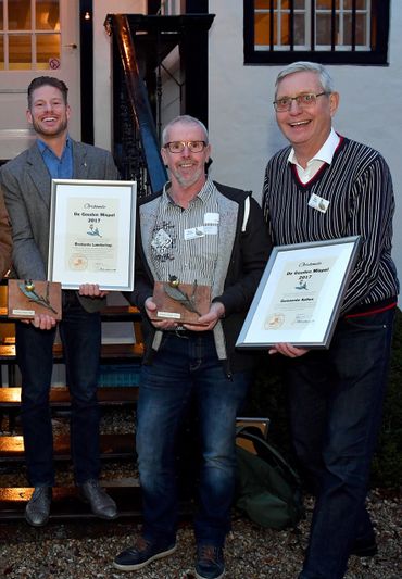 Drie winnaars van de Gouden Mispel: vlnr Jochem Sloothaak, Herman Simmelink, Frans ter Bogt