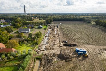 Werkzaamheden aan de cascade in de Snelleloop