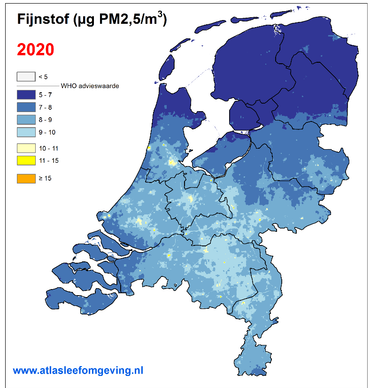 GIF trendfiguur fijnstof (PM2,5) 2013-2020