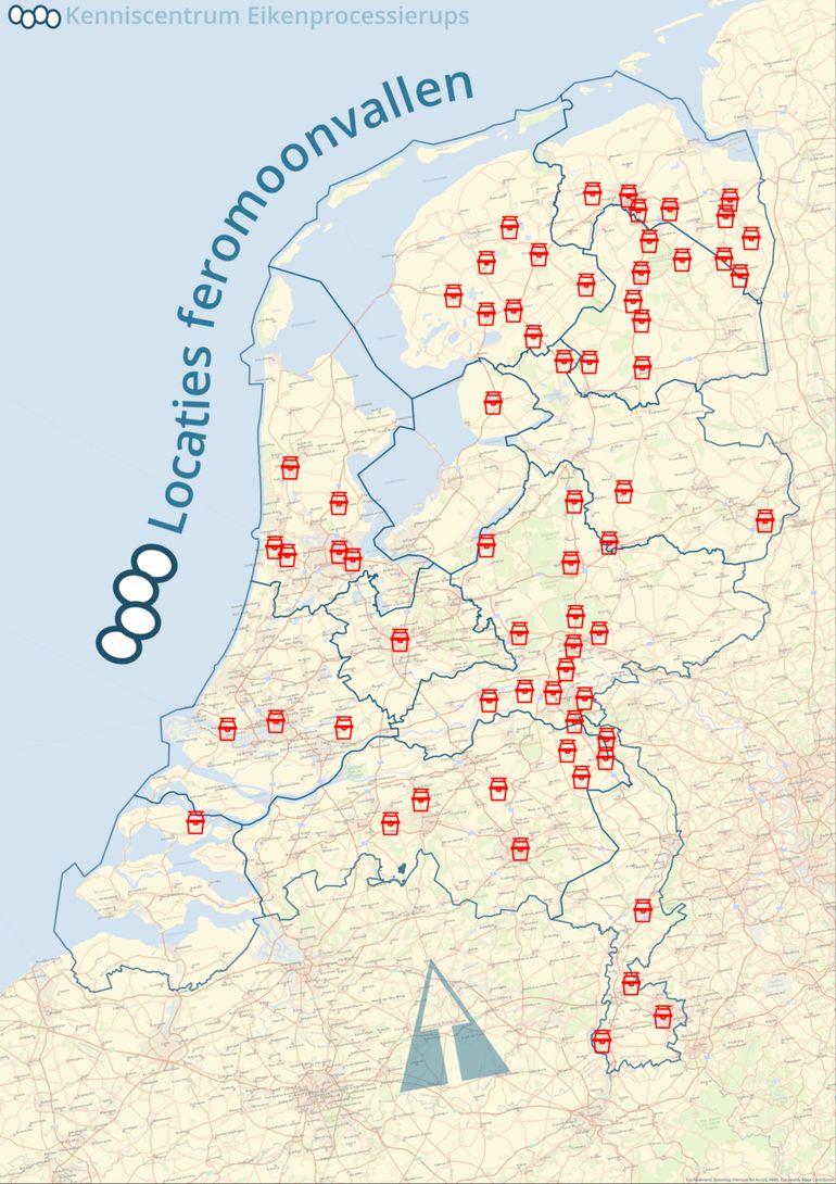 Locaties van feromoonvallen door Nederland in 2019