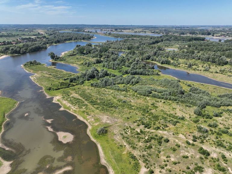 Millingerwaard van bovenaf, in de zon