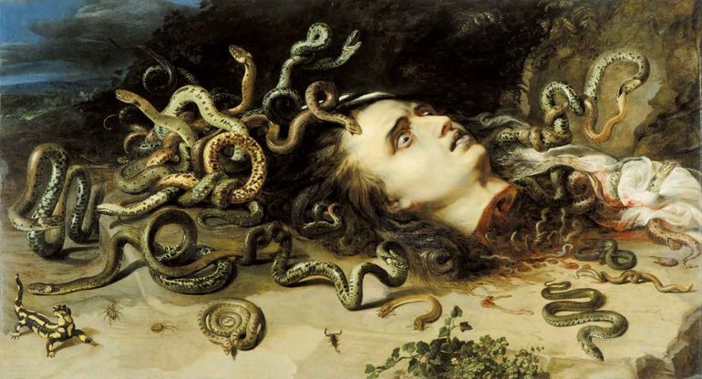 Het hoofd van Medusa, 1617-1618