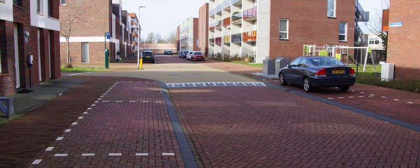 Een wijk met weinig groen, waardoor hitte vat krijgt op de omgeving