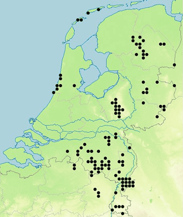 Onderzoekslocaties (1997-2024) waarvan verspreidingsdata van soorten zijn gemobiliseerd en opgenomen in GBIF