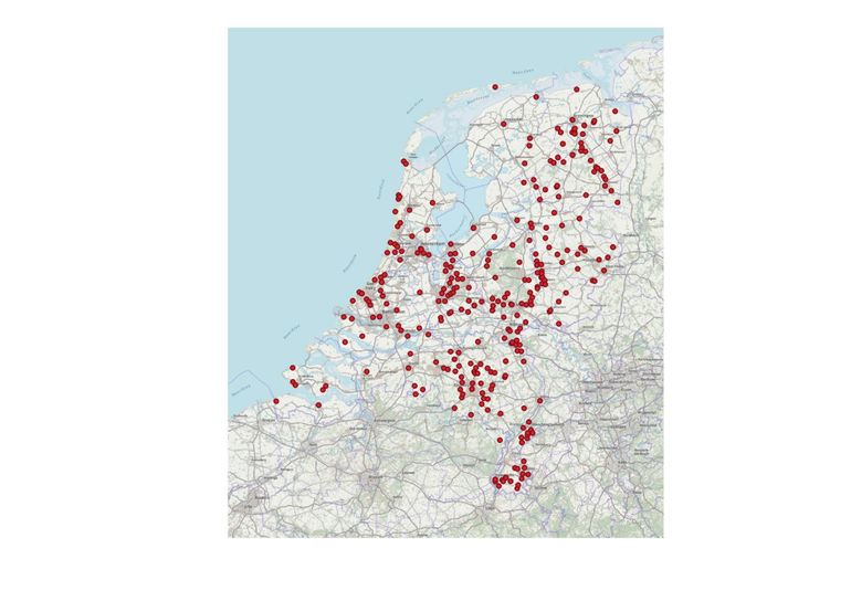 Alle meldingen van zieke en dode amfibieën en reptielen die bij RAVON zijn gemeld