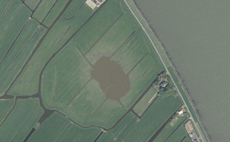 Luchtfoto van de Zandbraak na de maatregelen