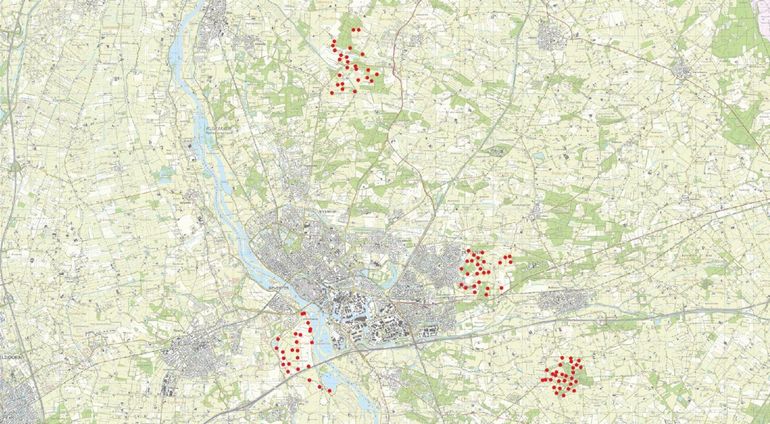 Overzicht van de onderzoekslocaties