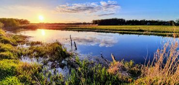 Een typisch landelijk landschap in Nederland. Er is veel natuurdata van beschermde natuurgebieden beschikbaar, maar het datalandschap van het landelijk en stedelijk gebied is gefragmenteerd