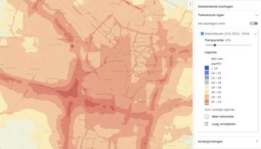 Utrecht op kaart Stikstofdioxide (NO2) 2018