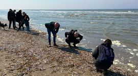 Strandwachters op het strand