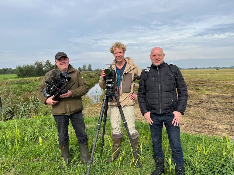 De makers tijdens de opnamen van Hooiland