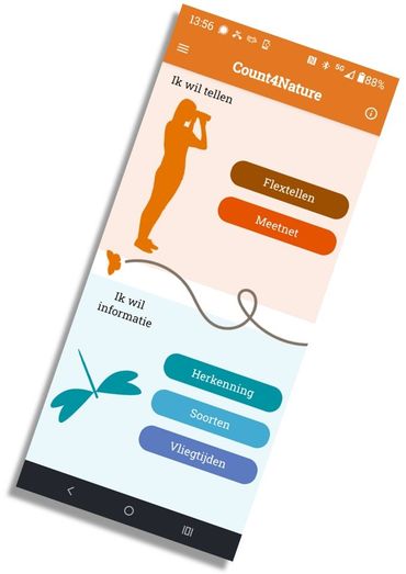 De app Count4Nature voor flextellingen, maar ook voor het meetnet.