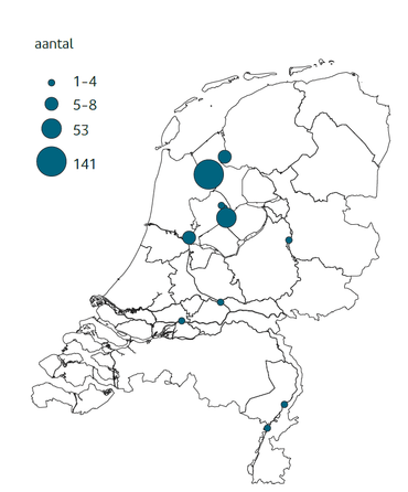 Verspreiding en grootte van de broedkolonies van de Pontische Meeuw in 2024