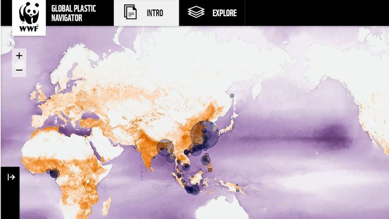 Global Plastic Navigator, klik op de kaart om naar de navigator te gaan