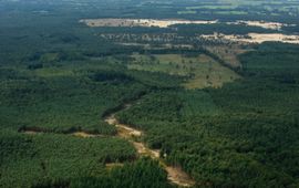 G. Rekers Het Hulshorsterzand op de achtergrond en de heidecorridor die is opengemaakt richting de Elspeetsche Heide