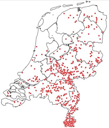 De waarnemingen van scheefbloemwitje tot half juni 2020