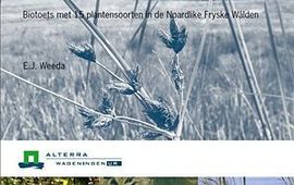 Alterra Wageningen UR omslag gids E.J. Weeda: Waterplanten als maat voor de biologische kwaliteit van oppervlaktewateren - biotoets met 15 plantensoorten in de Noardlike Fryske Wâlden. Uitgave Alterra, Wageningen UR.
