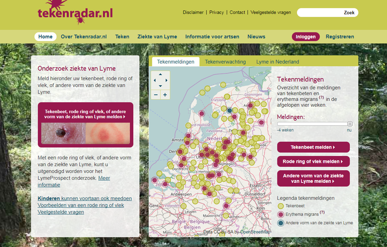 Screenshot van Tekenradar.nl op dinsdag 22 augustus 2017