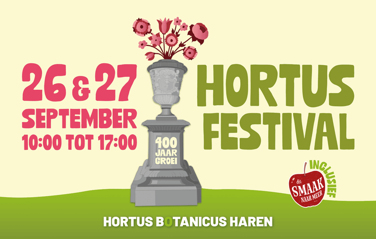 Affiche voor het Hortusfestival – 400 jaar Groei op 26 & 27 september