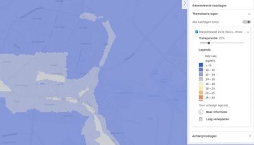 Sneek op kaart Stikstofdioxide (NO2) 2018
