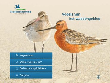 Schermafbeelding openingspagina Wadvogels