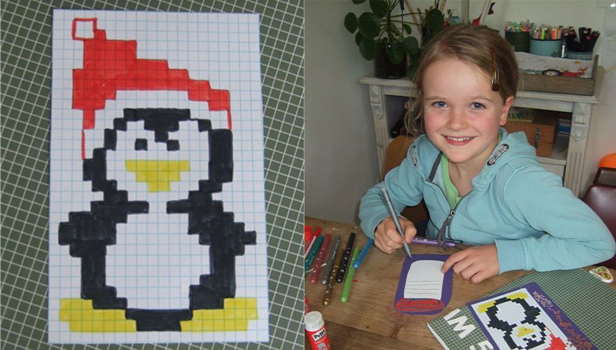 Pixel art kerstkaart / Jeanet van Zoelen