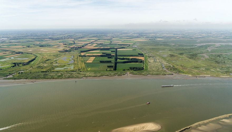 Prosperpolder (links), Hedwigepolder en Verdronken land van Saeftinge (rechts) / Shutterstock