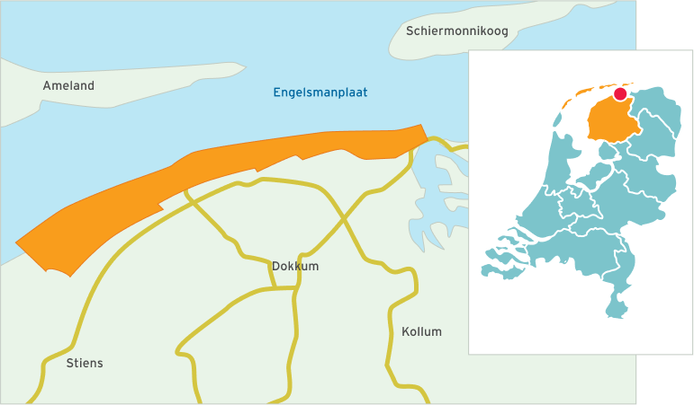 Kaartje Friese waddenkust, Oost-Friesland