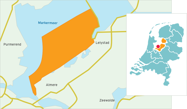 Kaart Markermeer - IJmeer Flevo-zijde