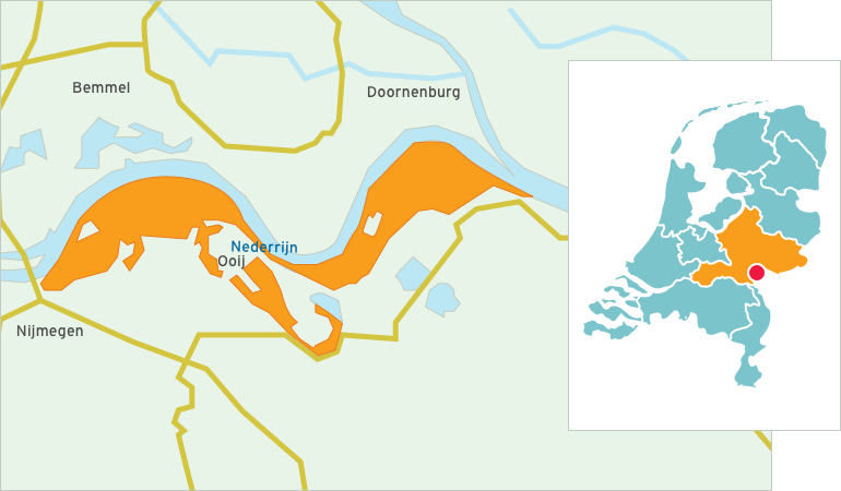 Kaart Gelderse Poort - Ooijpolder