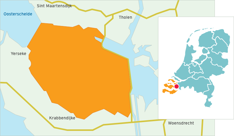 Kaart Oosterschelde-Oesterdam Krabbendijke
