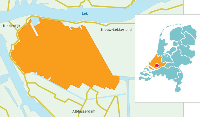 Kaart Boezems Kinderdijk