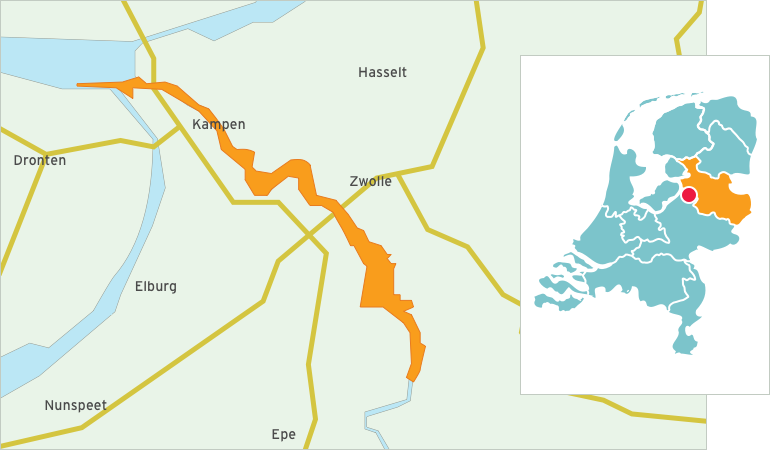 Kaart Uiterwaarden IJssel - Ketelmeer Wije