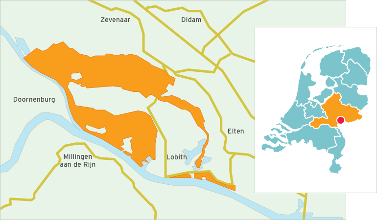 Kaart Gelderse Poort - Oude Rijnstrangen