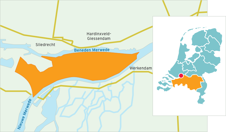 Kaart Sliedrechtse Biesbosch