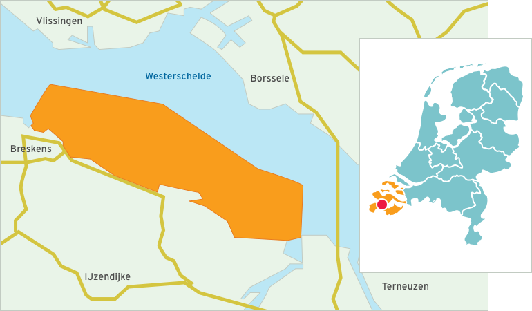 Kaart Westerschelde Breskens Terneuzen