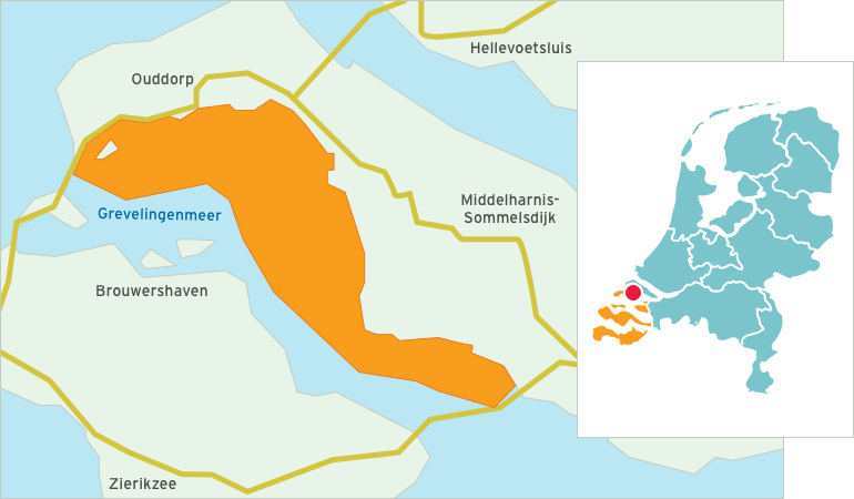 Kaart Grevelingen N-oever