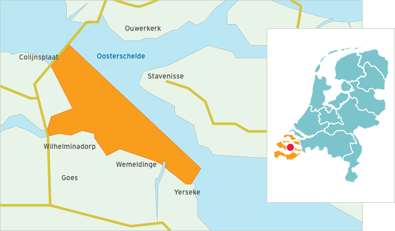 Kaart Oosterschelde Colijnsplaat Yerseke